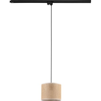 Lestenec na vrvici za 1-fazni tračni sistem TRACER 1xE27/15W/230V pr. 20 cm črna/rjava