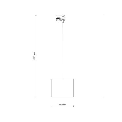 Lestenec na vrvici za 1-fazni tračni sistem TRACER 1xE27/15W/230V pr. 30 cm črna