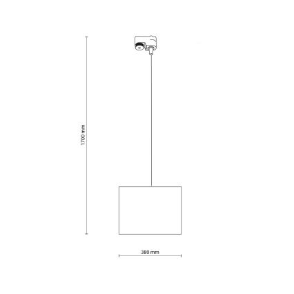 Lestenec na vrvici za 1-fazni tračni sistem TRACER 1xE27/15W/230V pr. 38 cm črna