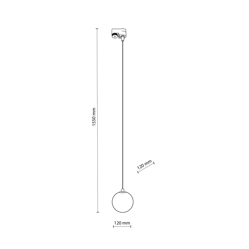 Lestenec na vrvici za 1-fazni tračni sistem TRACER 1xG9/8W/230V črna/bela