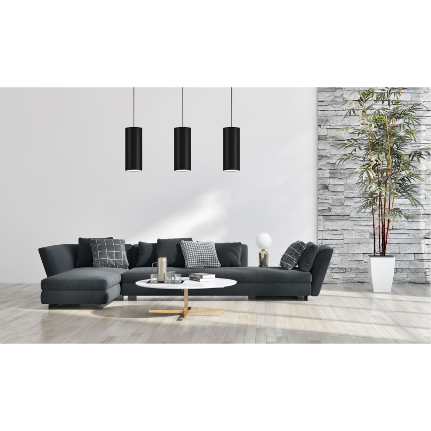 Lestenec na vrvici ZIK 1xE27/40W/230V premer 10 cm črna