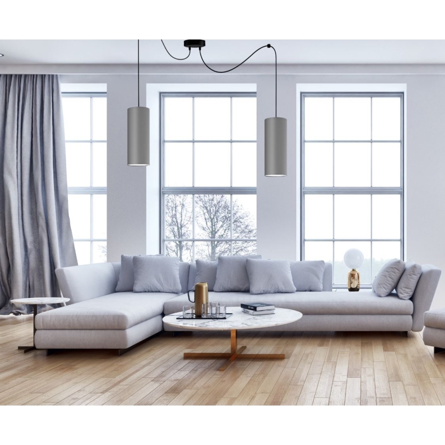 Lestenec na vrvici ZIK 2xE27/40W/230V spider siva