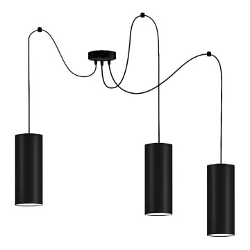 Lestenec na vrvici ZIK 3xE27/40W/230V spider črna