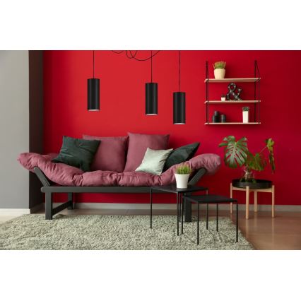 Lestenec na vrvici ZIK 3xE27/40W/230V spider črna