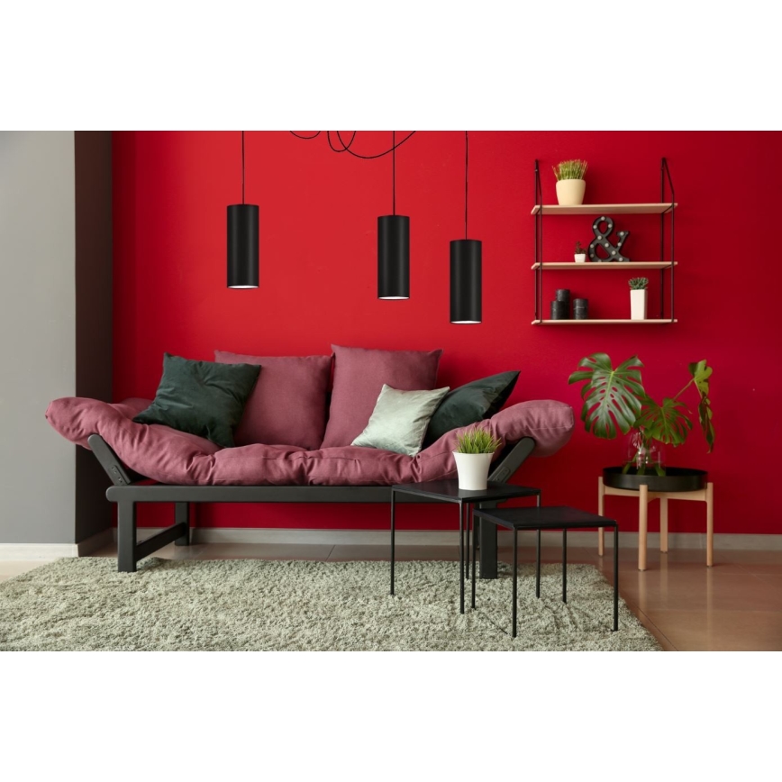 Lestenec na vrvici ZIK 3xE27/40W/230V spider črna