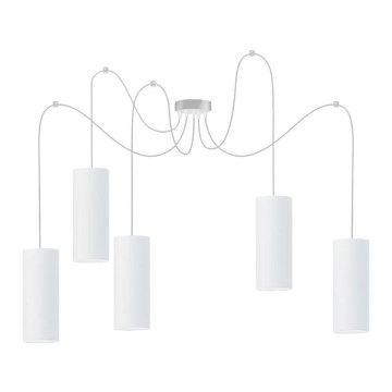 Lestenec na vrvici ZIK 5xE27/40W/230V spider bela