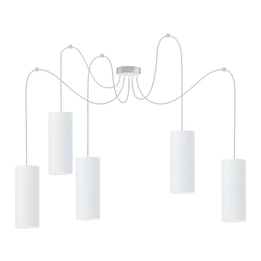 Lestenec na vrvici ZIK 5xE27/40W/230V spider bela