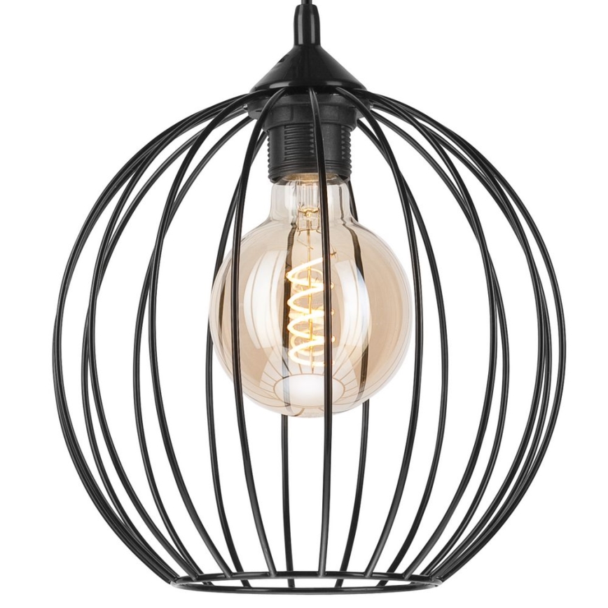 Lestenec na vrvici ZOYA 1xE27/60W/230V črna
