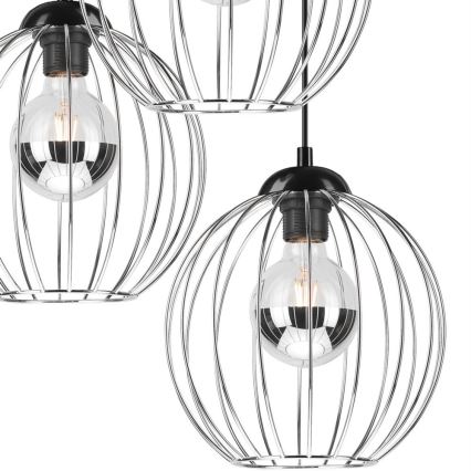 Lestenec na vrvici ZOYA 3xE27/60W/230V sijajni krom