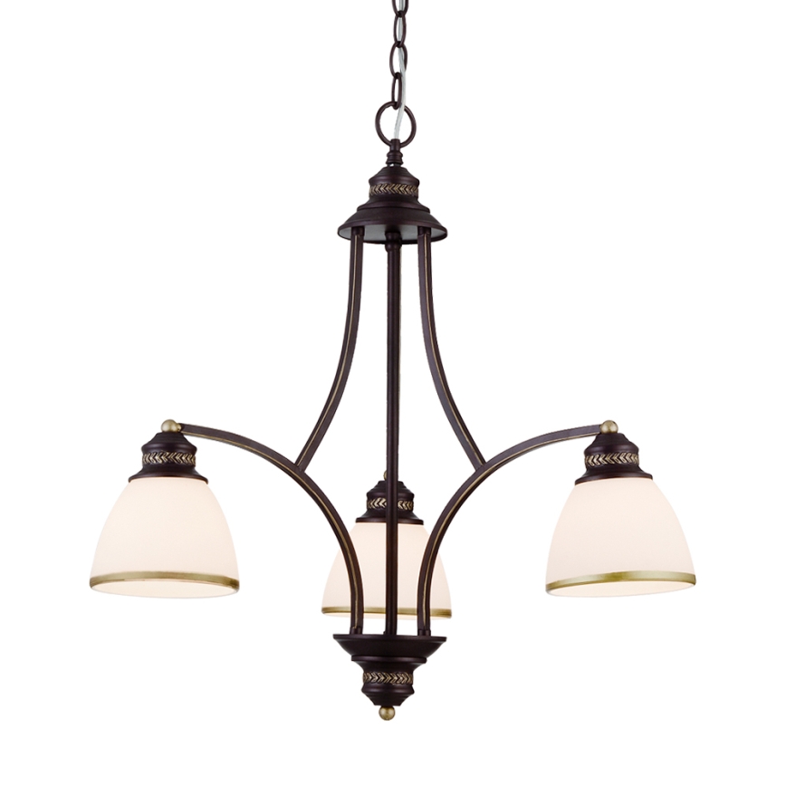 Lestenec na žici CLAIR 3xE27/60W/230V, premer 58 cm, v bronzni barvi