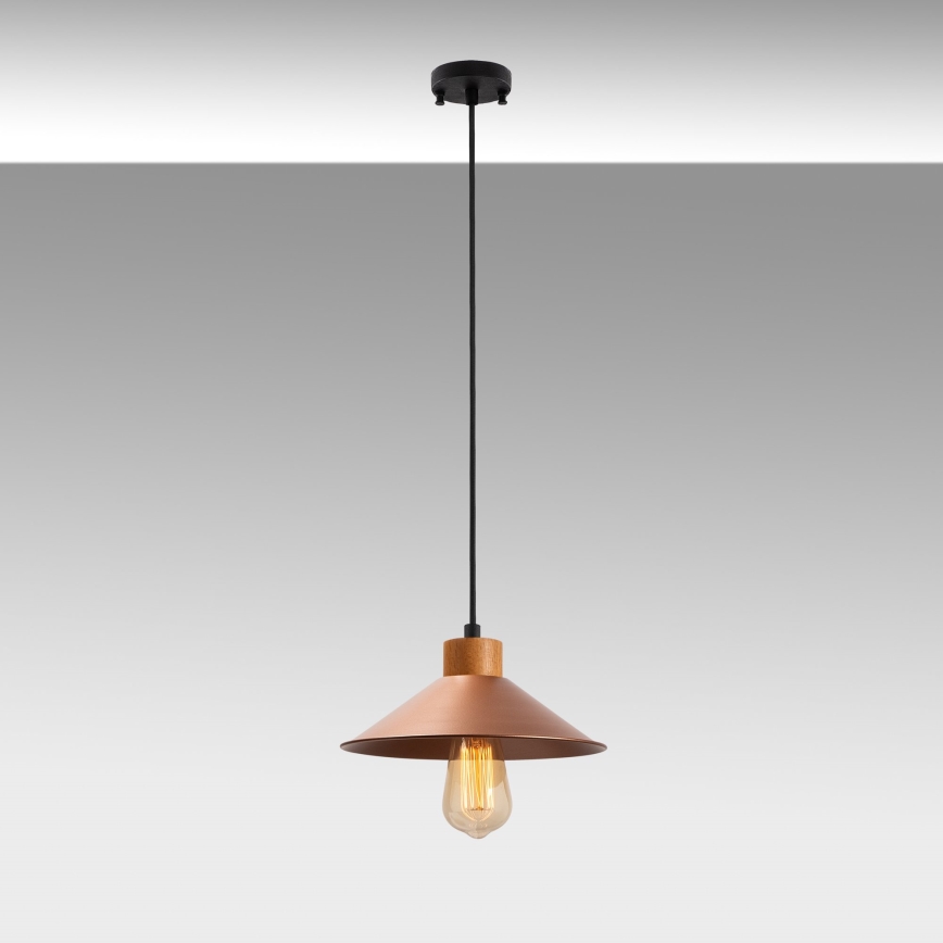 Lestenec na žici MANAVGAT 1xE27/40W/230V medena/rjava