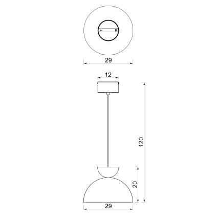 Lestenec na žici NEVIS 1xE27/15W/230V, premer 29 cm, rjav
