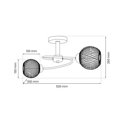 Lestenec OAKLAND 2xE27/60W/230V