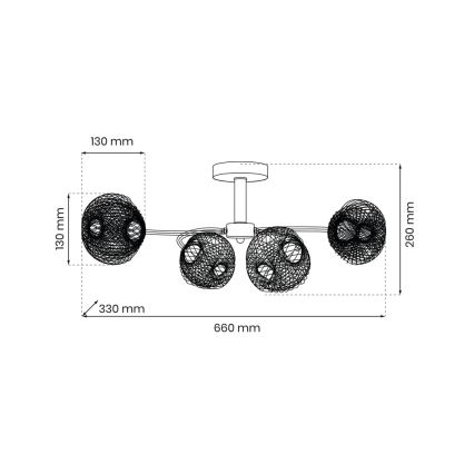 Lestenec OAKLAND 4xE27/60W/230V