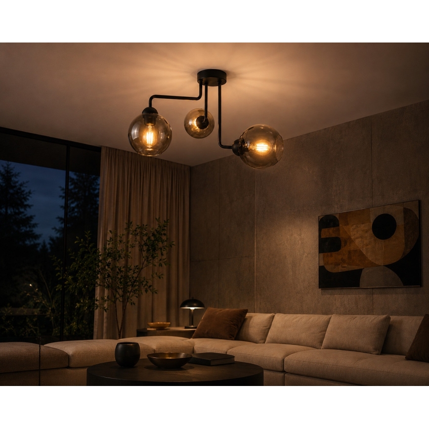 Lestenec OSMO 3xE27/60W/230V črn
