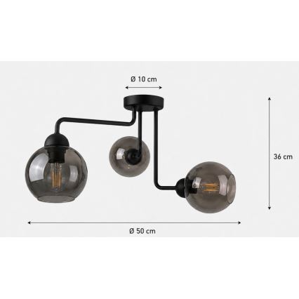 Lestenec OSMO 3xE27/60W/230V črn
