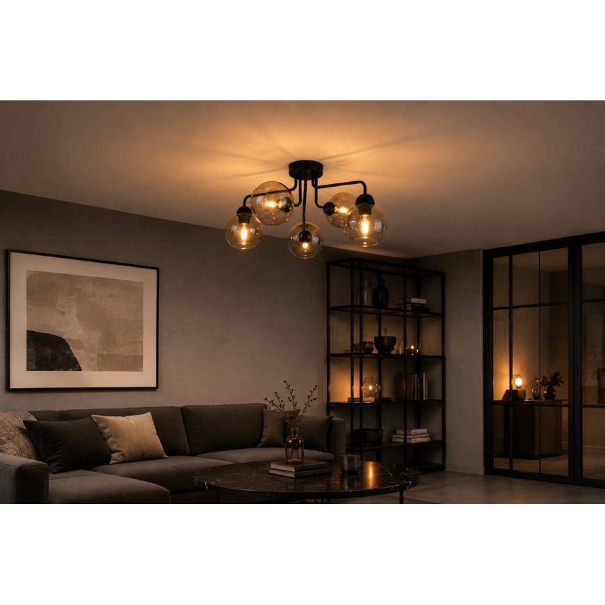 Lestenec OSMO 5xE27/60W/230V črn