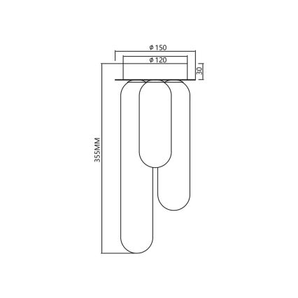 Lestenec PAX 3xG9/9W/230V črna