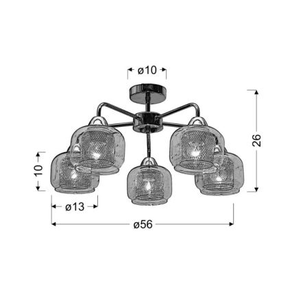 Lestenec RAY 5xE14/40W/230V