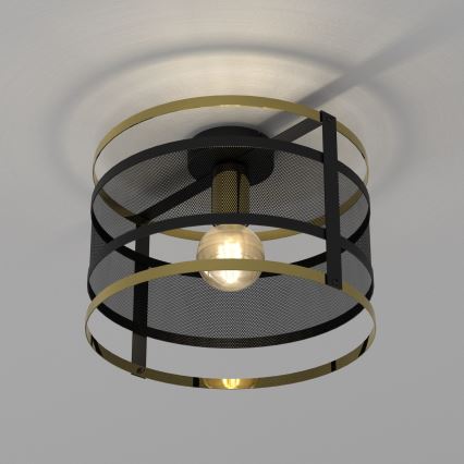 Lestenec RIM 1xE27/60W/230V črna/zlata