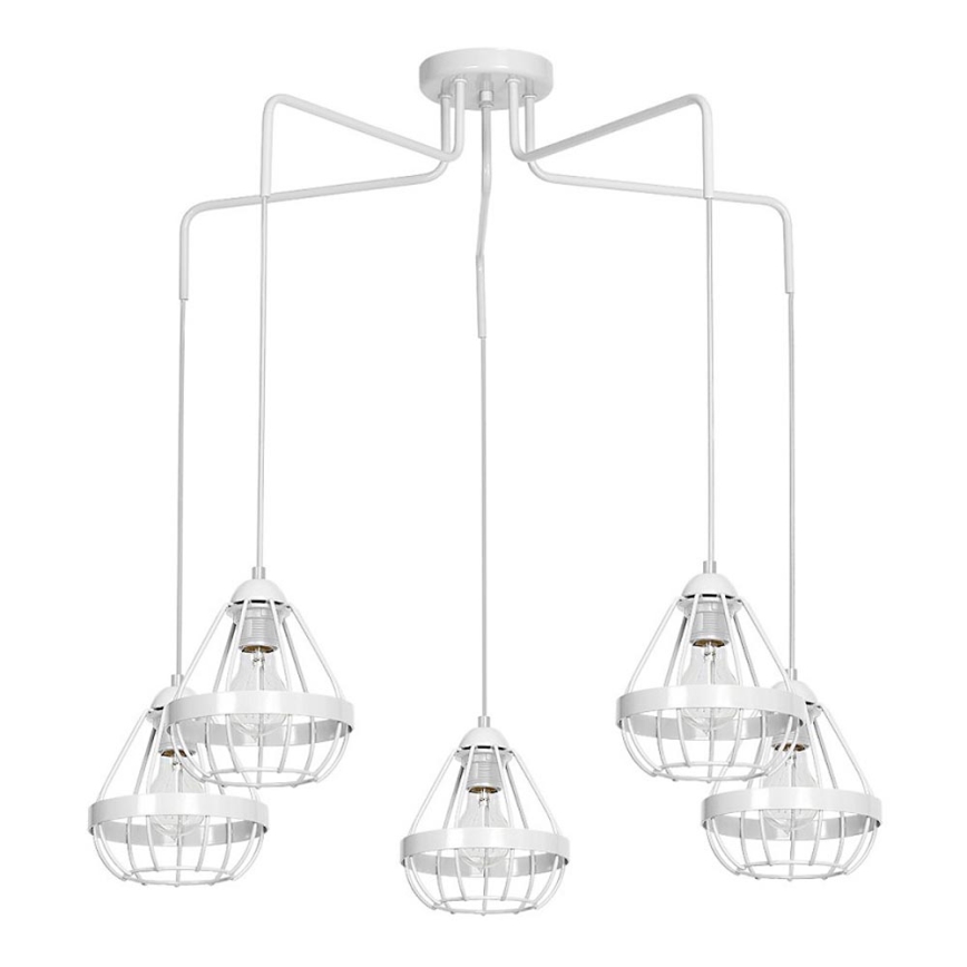 Lestenec RING 5xE27/60W/230V spider bela