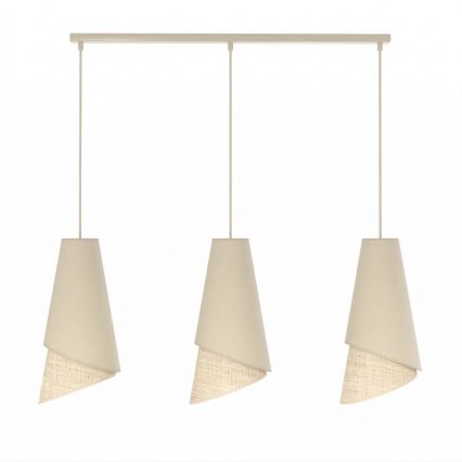 Lestenec s kablom MODA 3xE27/15W/230V bež/ratan