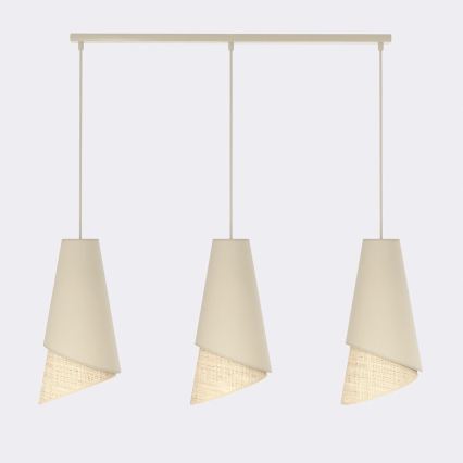 Lestenec s kablom MODA 3xE27/15W/230V bež/ratan