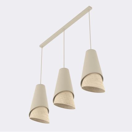 Lestenec s kablom MODA 3xE27/15W/230V bež/ratan