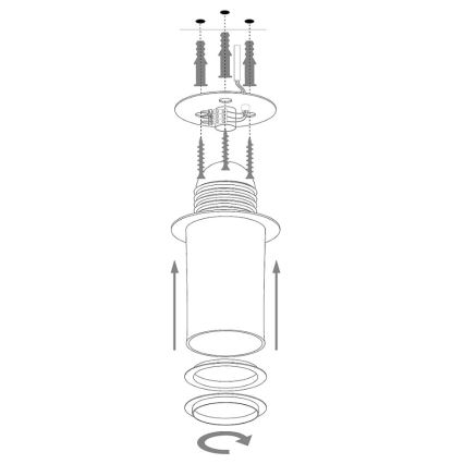 Lestenec SOLARIS 1xE27/60W/230V pr. 48 cm srebrna/črna