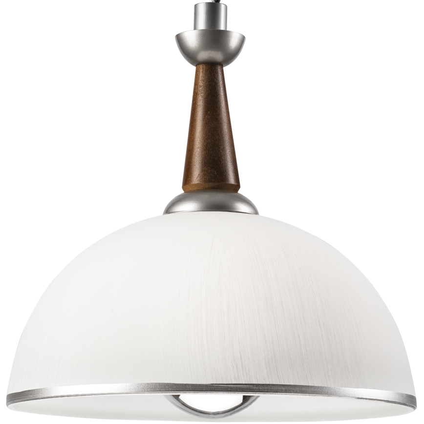 Lestenec z nastavljivo višino CHIARA 1xE27/60W/230V srebrna/temno rjava/bukev
