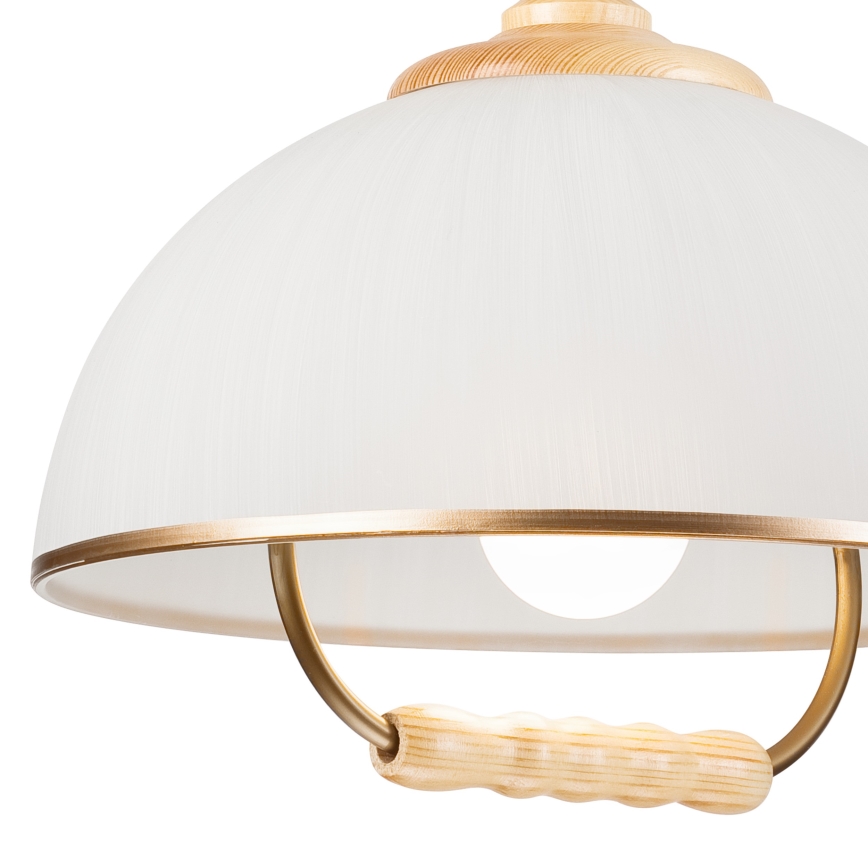 Lestenec z nastavljivo višino RAMONA 1xE27/60W/230V bež/svetlo rjava/bor