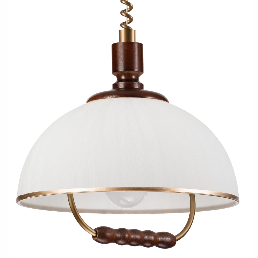 Lestenec z nastavljivo višino RAMONA 1xE27/60W/230V bež/temno rjava/bor