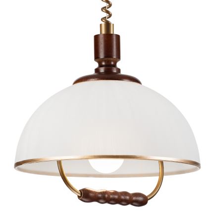 Lestenec z nastavljivo višino RAMONA 1xE27/60W/230V bež/temno rjava/bor