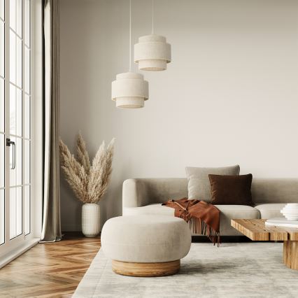 Lestenec z obesnim kablom BOHO 2xE27/60W/230V bela