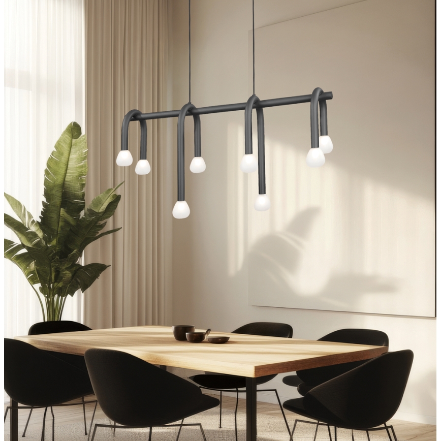 Lestenec z obesnim kablom DELORI 8xG9/28W/230V črn