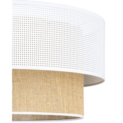 Lestenec z vrvico BORHO 1xE27/60W/230V premer 40 cm bela/juta