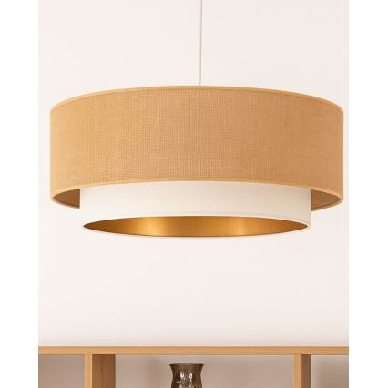 Lestenec z vrvico SARTA 1xE27/60W/230V, premer 45 cm, bela/juta