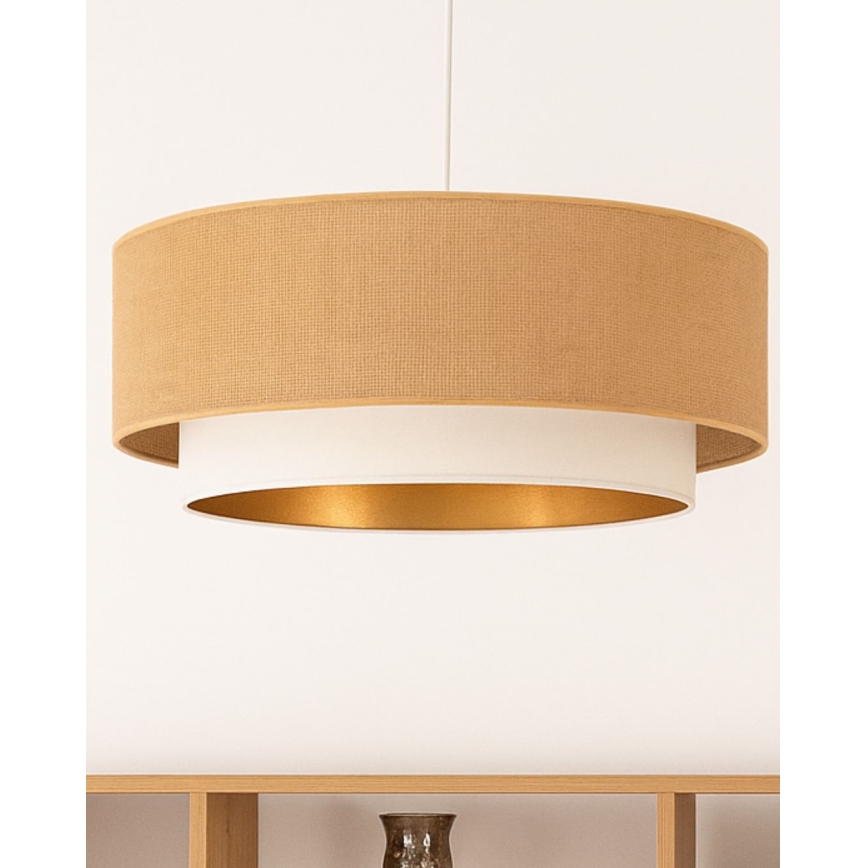 Lestenec z vrvico SARTA 1xE27/60W/230V, premer 45 cm, bela/juta