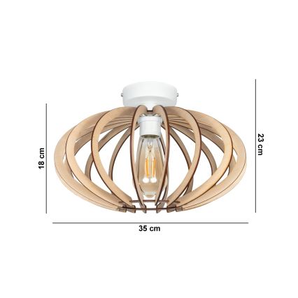 Lestenec za površinsko vgradnjo EARTH 1xE27/60W/230V bela/bež