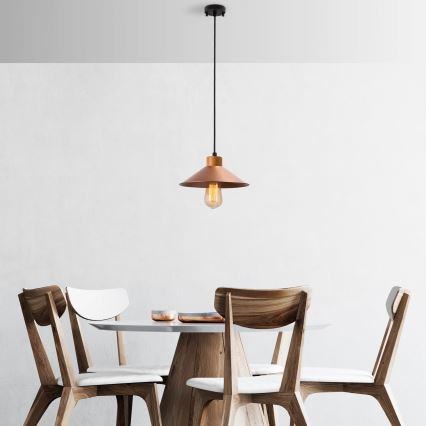 Lestenik na vrvici MANAVGAT 1xE27/40W/230V meden / rjav