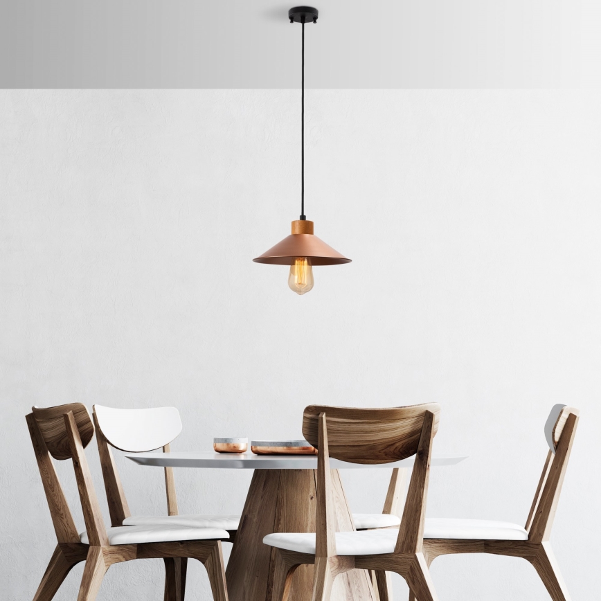 Lestenik na vrvici MANAVGAT 1xE27/40W/230V meden / rjav