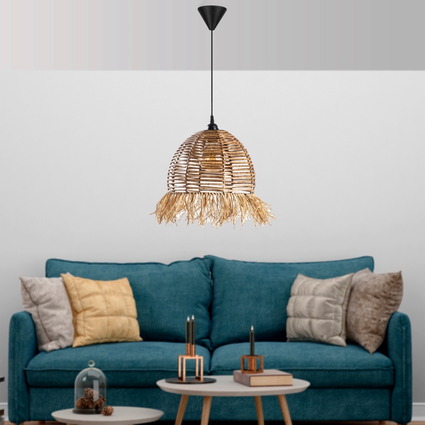 Lestenj na vrvici RUYO 1xE27/40W/230V rjav
