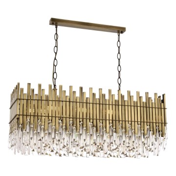 Lestenja na verigi CRYSTALLINE 8xE27/40W/230V mesing