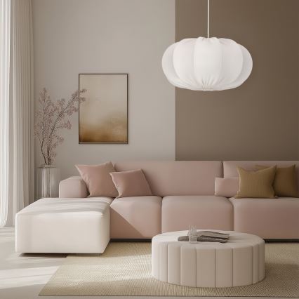 Lestenja na vrvici CAFEE 1xE27/40W/230V premer 52 cm bela
