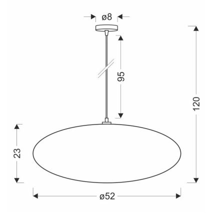 Lestenja na vrvici CAFEE 1xE27/40W/230V premer 52 cm bela