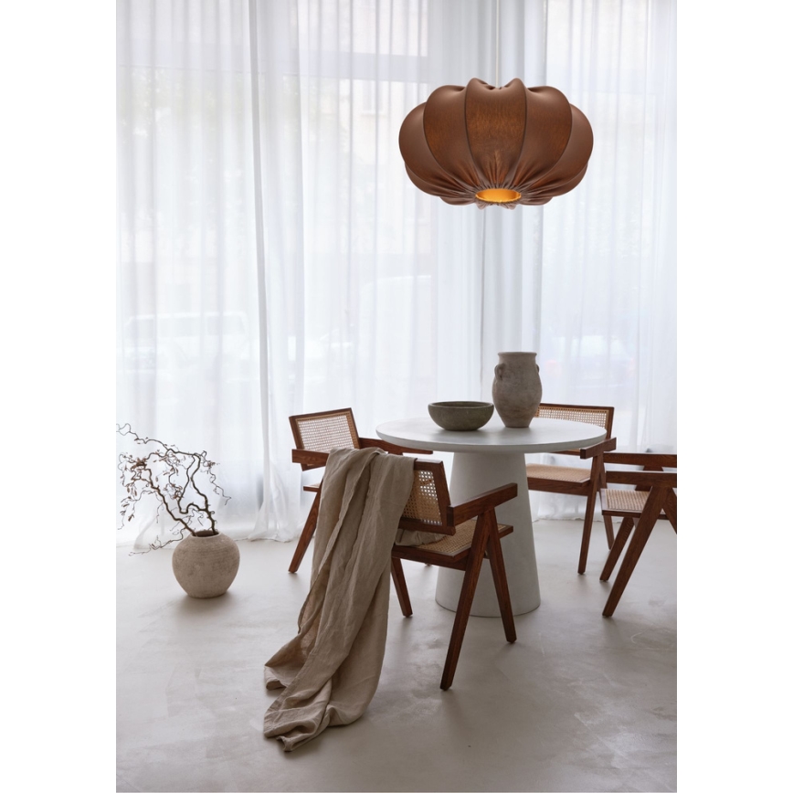Lestenja na vrvici CAFEE 1xE27/40W/230V premer 52 cm rjava