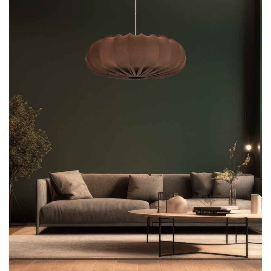 Lestenja na vrvici CAFEE 1xE27/40W/230V premer 52 cm rjava