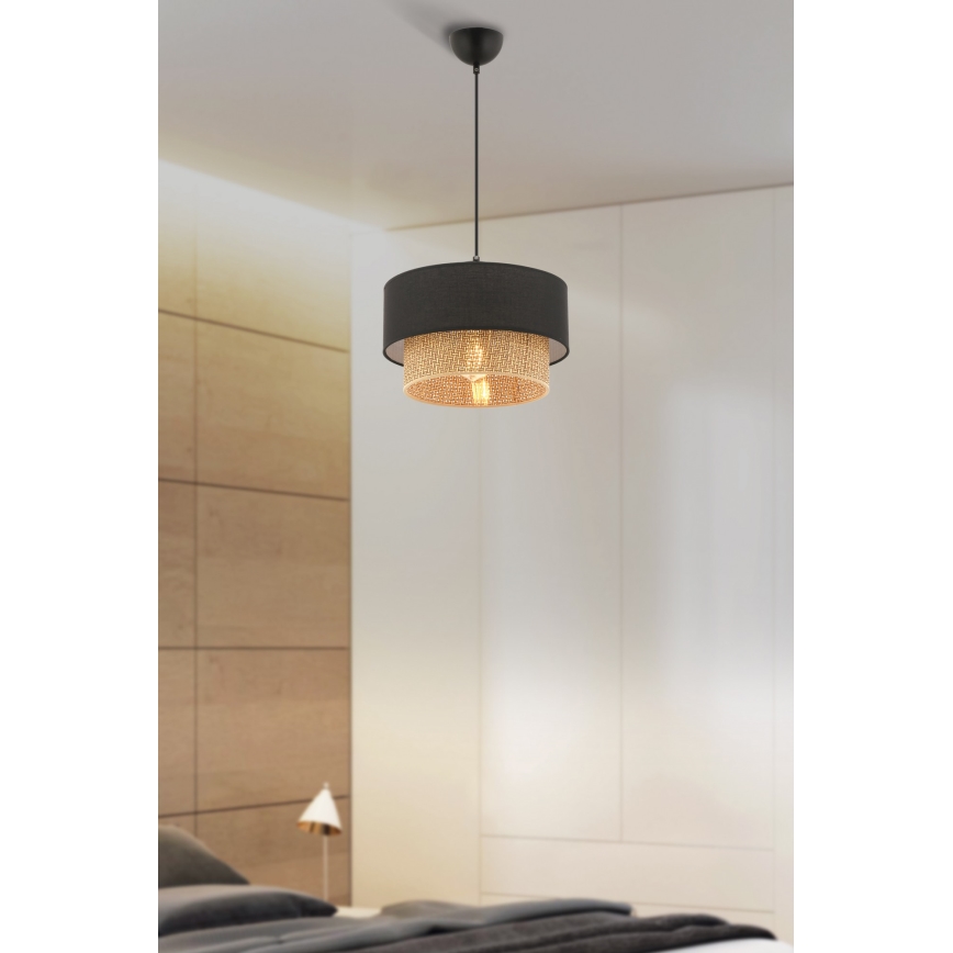 Lestenje ECHO 1xE27/60W/230V črna/rjava