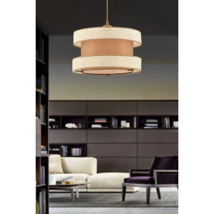 Lestenje na vrvici HALO 1xE27/60W/230V rjava/kremna