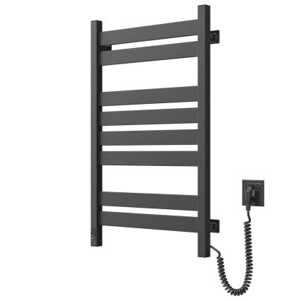Kopalniški brisačni radiator LARGO z termostatom 432W/230V 80,6 cm IP44 črn desni pravokoten